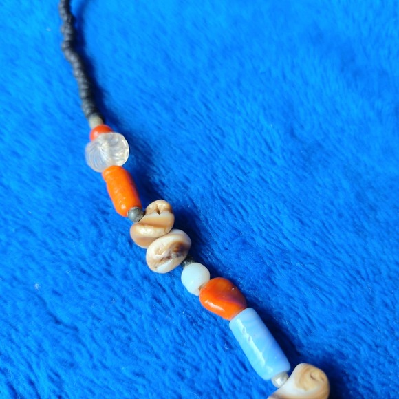 Vintage Crazy Art Glass Mixed Wood Beaded Colorful 18" Twist Swirl Necklace - Picture 5 of 8